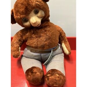Vintage 1950s Ideal Toy Smokey The Bear Stuffed Animal Plush Rubber Face Plushie